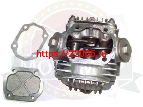 Головка цилиндра "Альфа, Zodiak" в сборе 52 мм (110 см3) (клапана, распр 28 зуб.., коромысло и т.д.)