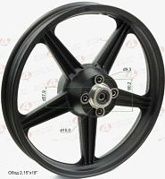 Диск колеса задний 2.15 - 18"  литой, черный, Forester