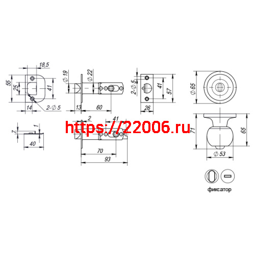 Ручка Punto (Пунто) защелка DK672 SB-BK (6072 SB-B) (фик.) мат. золото фото 3