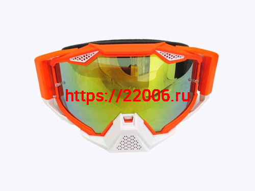 Очки YH-147 оправа оранжевая матовая, линза желтая зеркальная с защитой носа