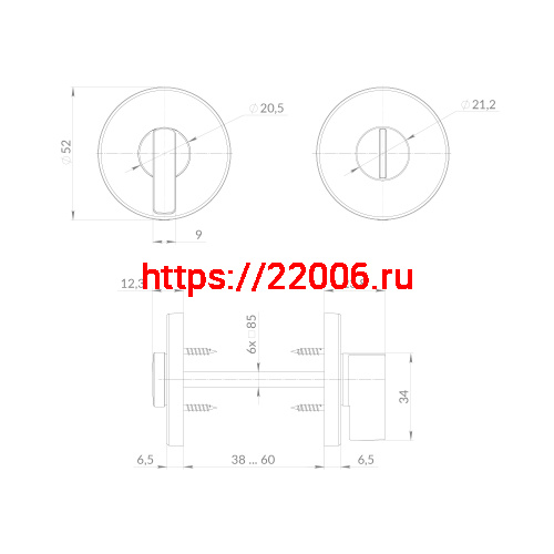 Ручка Punto (Пунто) поворотная BK6.R.EST.R52.JOY SN-3 матовый никель фото 3 Ручка Punto (Пунто) поворотная BK6.R.EST.R52.JOY SN-3 матовый никель фото 3