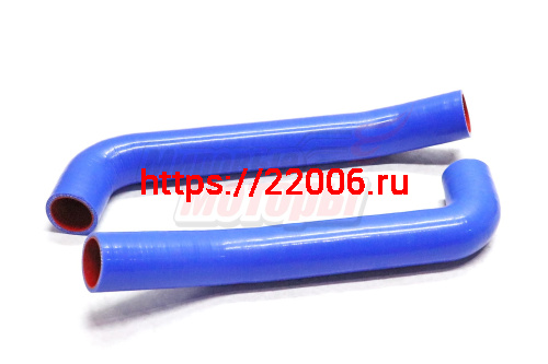 Патрубки радиатора ГАЗель Next силикон.,синие,армир.,комп.2шт. L470/425мм,d40мм. (HH0012)