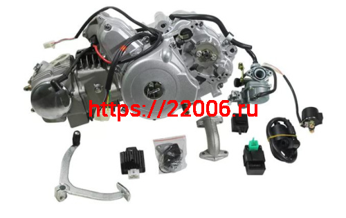 Двигатель 125см3 152FMI полуавтоматич. сцепление, (пер:3 вп+ 1 наз),(карб,CDI,кат.заж,алюм.цил) 49.9
