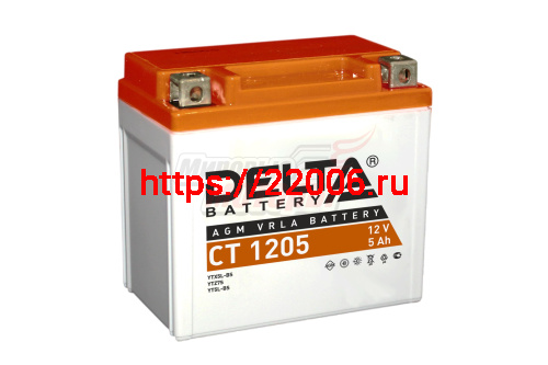 Аккумулятор 12В 5Ач DELTA CT1205 (YTX5L-BS) (кислотный, герметичный) (обр.полярн) (114*69*106мм) BEETLE,BUG,DINGO,ZERO,COUGAR