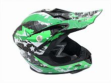 Мотошлем YM-211 KIDS cross черно-бело-зеленый (L)