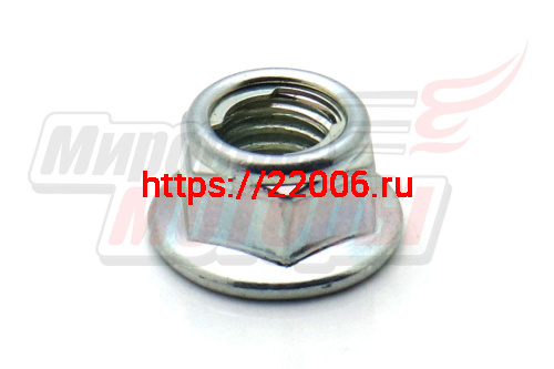 Гайка М8х1,25 с фланцем крепления патрубка глушителя 182F Гайка М8х1,25 с фланцем крепления патрубка глушителя 182F