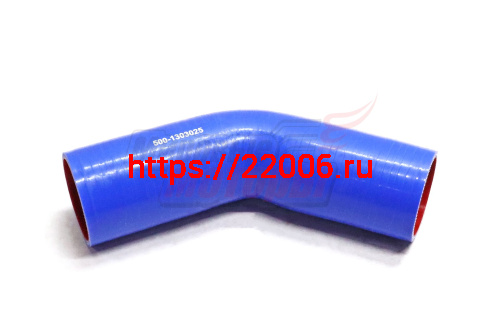 Патрубок радиатора нижний МАЗ, силикон.,синий,армир. L300мм,d58мм. (HH042)