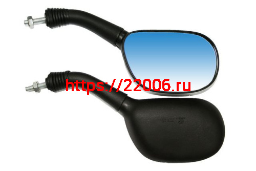 Зеркала заднего вида №13 пластик бобовидное стойка в пластике (утолщенная стойка) М8