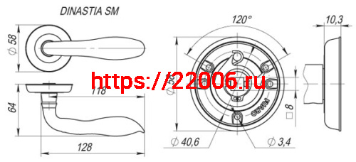 Ручка Fuaro (Фуаро) раздельная DINASTIA SM RB-10 французское золото фото 3