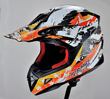 Мотошлем YM-211 KIDS черно-оранжевый (L)