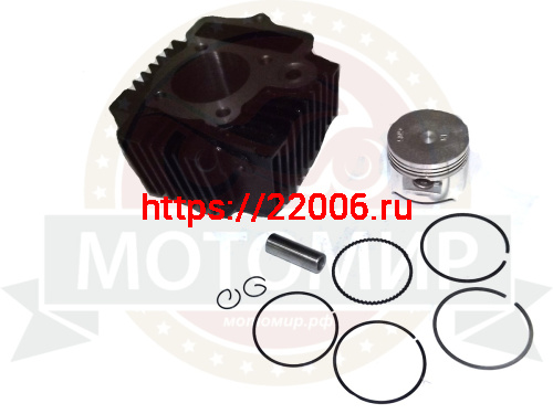 Цилиндр в сборе "Альфа, Zodiak110"  52,4 мм, TTR110  (цилиндр+поршень+палец+кольца) фото 2