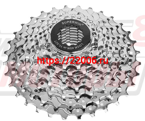 Блок спортивный 9 звезд Superwin CS-05 (Кассета 11-32 зуб.) стальная, хромированная