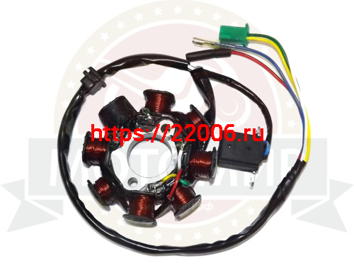 Зажигание 4х т GY6-125/150 голое (без маховика) (статор 7+1 катушек) 157QMJ (1803102А) фото 2