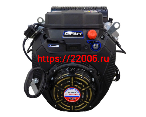 Двигатель LIFAN 29 л.с. 2V80F-А с катушкой освещения РУЧ+ЭЛЕК 2 карб. 12В 20А 240Вт