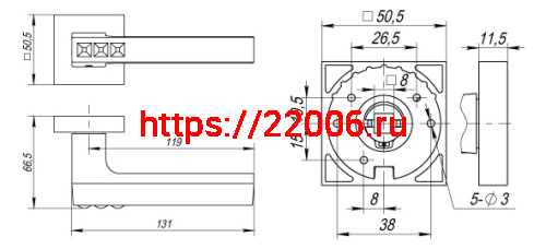Ручка Fuaro (Фуаро) раздельная CRYSTAL FLASH DM/HD CF-17 кофе фото 3