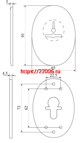 Декоративная Fuaro (Фуаро) накладка ESC 476 (90х65) СP ХРОМ на сувальдный замок с шторкой фото 3