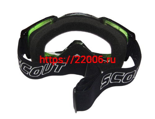 Очки мотокросс/спорт SCOUT (NK-1015) черн/зелен, резинка с силиконом, цветн упаковка фото 2