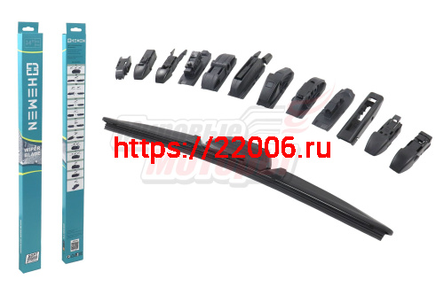 Щётка стеклоочистителя бескаркасная HEMEN 350 мм + 12 адаптеров (HB350) Щётка стеклоочистителя бескаркасная HEMEN 350 мм + 12 адаптеров (HB350)