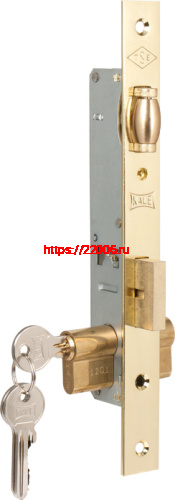 Замок Kale kilit (Кале килит) врезной цилиндровый узкопроф.155 (20 mm) (латунь) 3 кл.