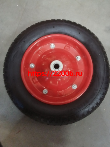 Колесо тачки садовой 8" 3,00/3,25-8" (W13) (под ось 16мм) ступица, подшипник, камера