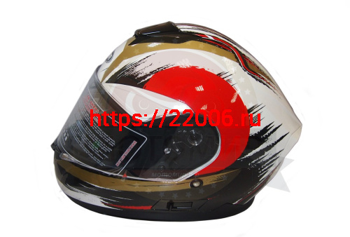 Шлем интеграл YM-831 "YAMAPA" CAT WHITE, BLUE YELLOW, размер  XL (прозрачный визор) NEW (6 шт. упак) фото 4