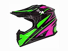 Мотошлем VIRTUE MD-911 Детский Кросс черно-зелено-фиолетовый (M)