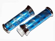 Ручки руля декоративные синие (ручка газа + левая)