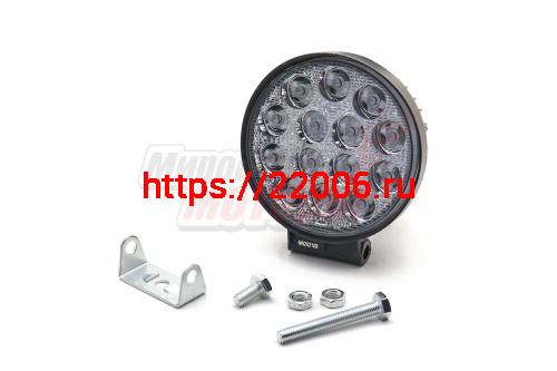 Фара светодиодная 42W 14 диодов SMD, 55мм круг. мет. корпус, ближний свет (Flood)