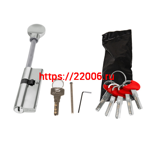 Цилиндровый Fuaro (Фуаро) механизм (D-PRO507-8/95) D-PRO5007-8Tang95(60+10+25) CP хром 5+1Key со штоком перекод. фото 2