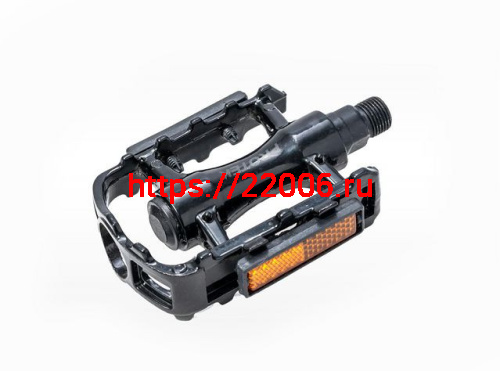 Педаль алюминиевая МТВ черная, с шариковыми подшипниками, резьба 9/16, с катафотами 3032603-12 Педаль алюминиевая МТВ черная, с шариковыми подшипниками, резьба 9/16, с катафотами 3032603-12