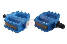 Педали пластик. цветные с шарик. подшипником, резьба 9/16 (пара)