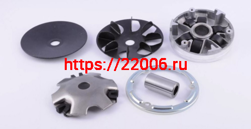 Вариатор Suzuki Lets в сборе (ролики, палец) TMMP Вариатор Suzuki Lets в сборе (ролики, палец) TMMP