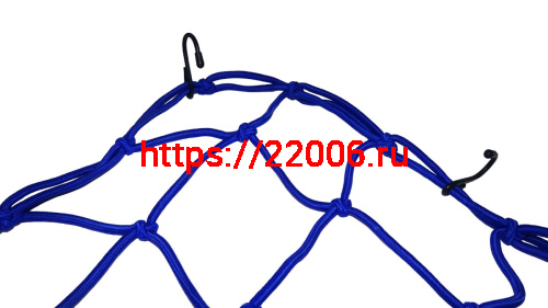 Сетка для крепления багажа синяя (4мм, 40х40см) мет.крючки фото 2