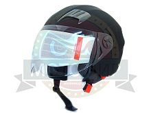 Шлем открытый "Safelead" HF-221 "колобки с доп. стеклом" мат. черный размер XL