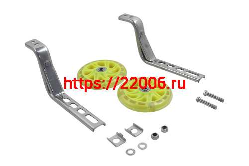 Колеса опорные универсальные 12"-20" (пластик/силикон)светятся при движении (пара) (с креплениями) фото 2