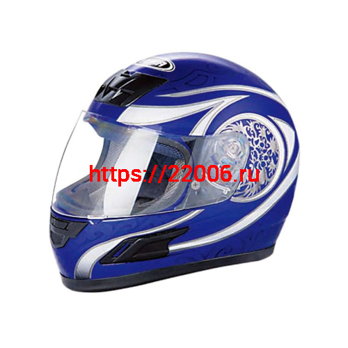 Мотошлем YM-802 бело-синий (L) Мотошлем YM-802 бело-синий (L)