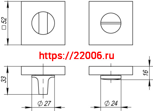 Ручка Fuaro (Фуаро) поворотная BK6.K.DM51 (BK6 DM) SN/CP-3 матовый никель/хром фото 3
