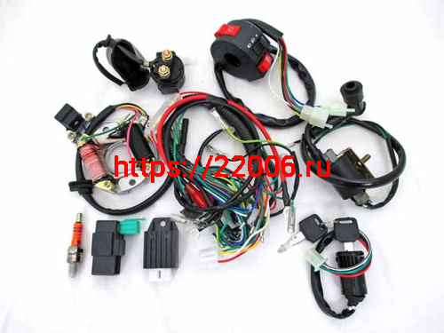 Проводка ATV (cdi, кат.заж, переключатель, замок, статор 2 кат., реле напр., реле стартера, свеча) Проводка ATV (cdi, кат.заж, переключатель, замок, статор 2 кат., реле напр., реле стартера, свеча)