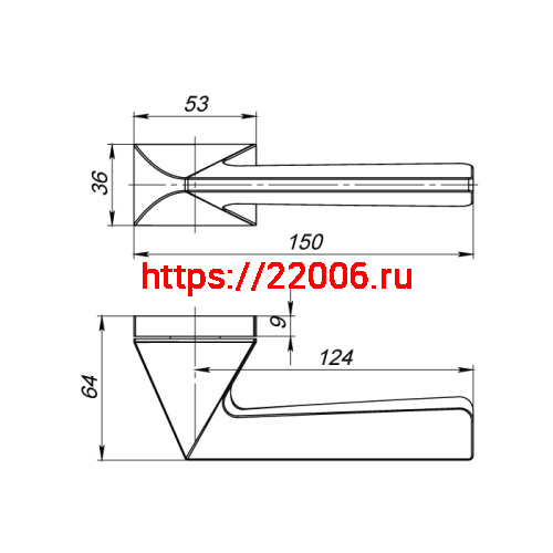 Ручка Armadillo (Армадилло) раздельная K.UCS36.IRON (IRON UCS) СР-8 хром фото 3