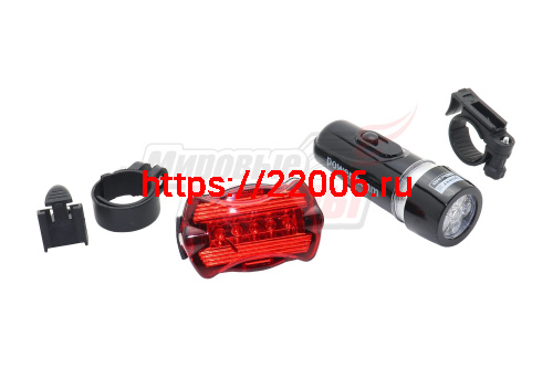 Фара вело передняя (бат.) (5 диод.)+задний габарит WJ-101 Фара вело передняя (бат.) (5 диод.)+задний габарит WJ-101