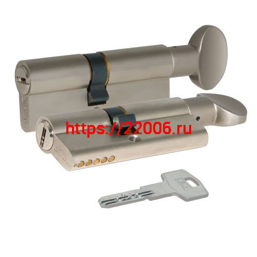 Цилиндровый механизм Kale kilit (Кале килит) с вертушкой 164 BM/100 (45+10+45) mm никель 5 кл.