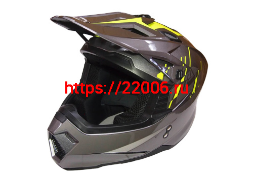 Шлем кроссовый COBRA JK801, №3 серый - лайм, размеры M Шлем кроссовый COBRA JK801, №3 серый - лайм, размеры M