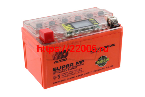 Аккумулятор 12В 7Ач OUTDO UTX7A-BS(DS) (аналог DS1207) С ДИСПЛЕЕМ(гелевый)(прямая полярн) (150*87*94мм)