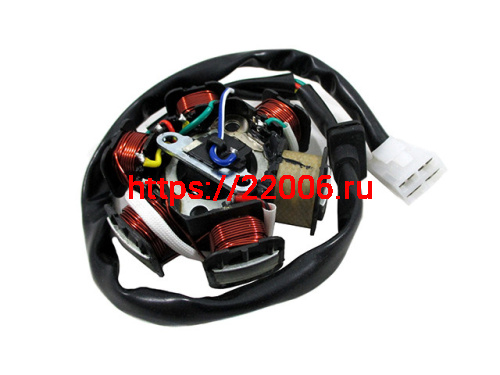 Статор генератора 139FMB 6 катушек фишка 4 контакта Статор генератора 139FMB 6 катушек фишка 4 контакта