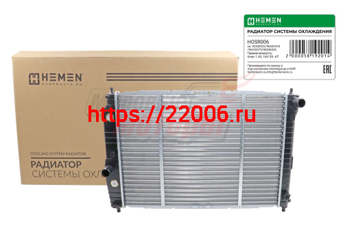 Радиатор охлаждения двигателя Chevrolet Kalos, Aveo T200, T250, 1.2i/1.4i 16V 05- AT (HOSR006) Радиатор охлаждения двигателя Chevrolet Kalos, Aveo T200, T250, 1.2i/1.4i 16V 05- AT (HOSR006)