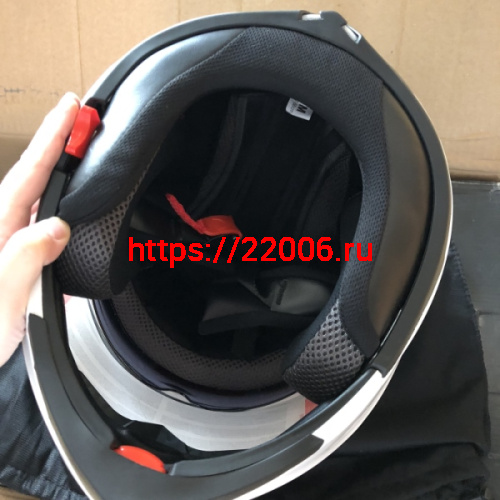 Шлем модуляр "Safelead" HF-118 (поднимается подбородок) NEW карбон (Y03), белый размер S фото 5