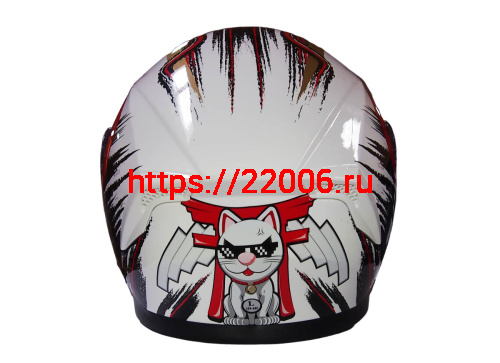 Шлем интеграл YM-831 "YAMAPA" CAT WHITE, BLUE YELLOW, размер  XL (прозрачный визор) NEW (6 шт. упак) фото 3