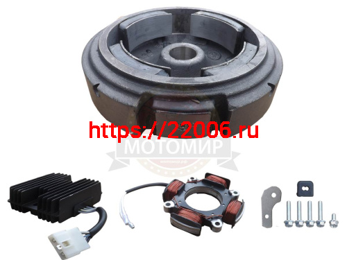 Комплект электрооборудования для 182F,188F,190F,192(18А, 214Вт, 12В, для РУЧ стартера, без венца)