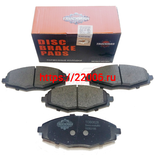 Колодки тормозные передние Chevrolet Spark, Lanos TDB0628, TRUCKMAN Колодки тормозные передние Chevrolet Spark, Lanos TDB0628, TRUCKMAN