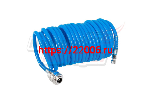 Шланг пневматический с фитингами рапид (6,5*10мм-5м, 10bar, спиральный, полиуретан) Шланг пневматический с фитингами рапид (6,5*10мм-5м, 10bar, спиральный, полиуретан)